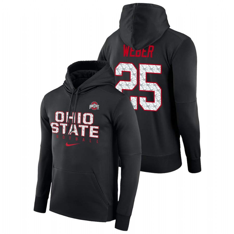 men's ohio state buckeyes mike weber performance pullover black football practice hoodie