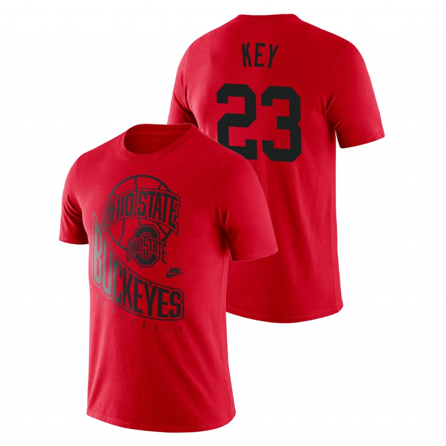 men's ohio state buckeyes retro basketball zed key scarlet t shirt