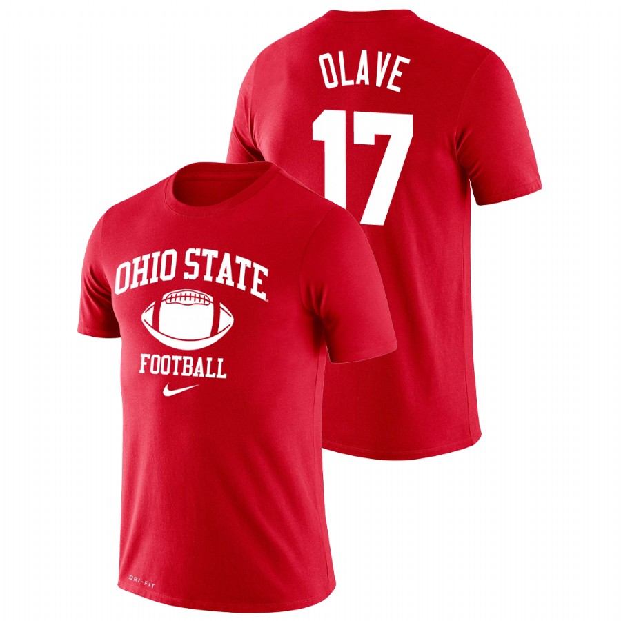 men's ohio state buckeyes retro football legend performance chris olave scarlet t shirt