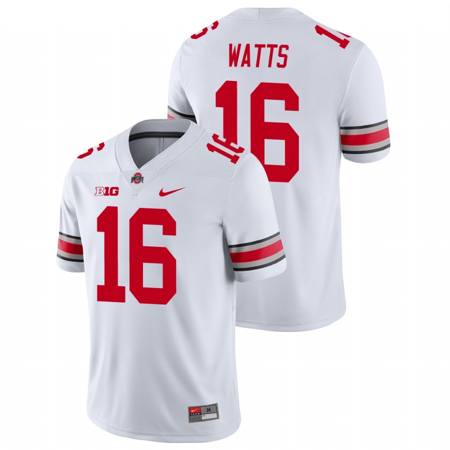 men's ohio state buckeyes ryan watts football game white jersey