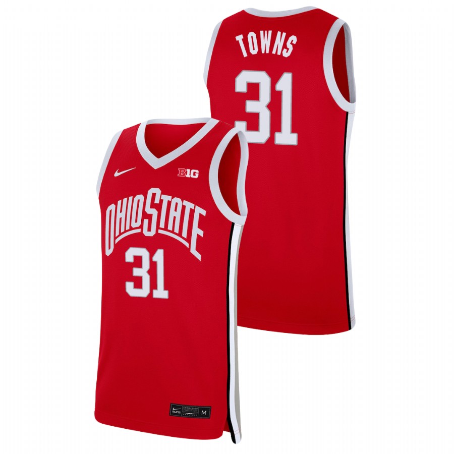 men's ohio state buckeyes seth towns basketball replica scarlet jersey