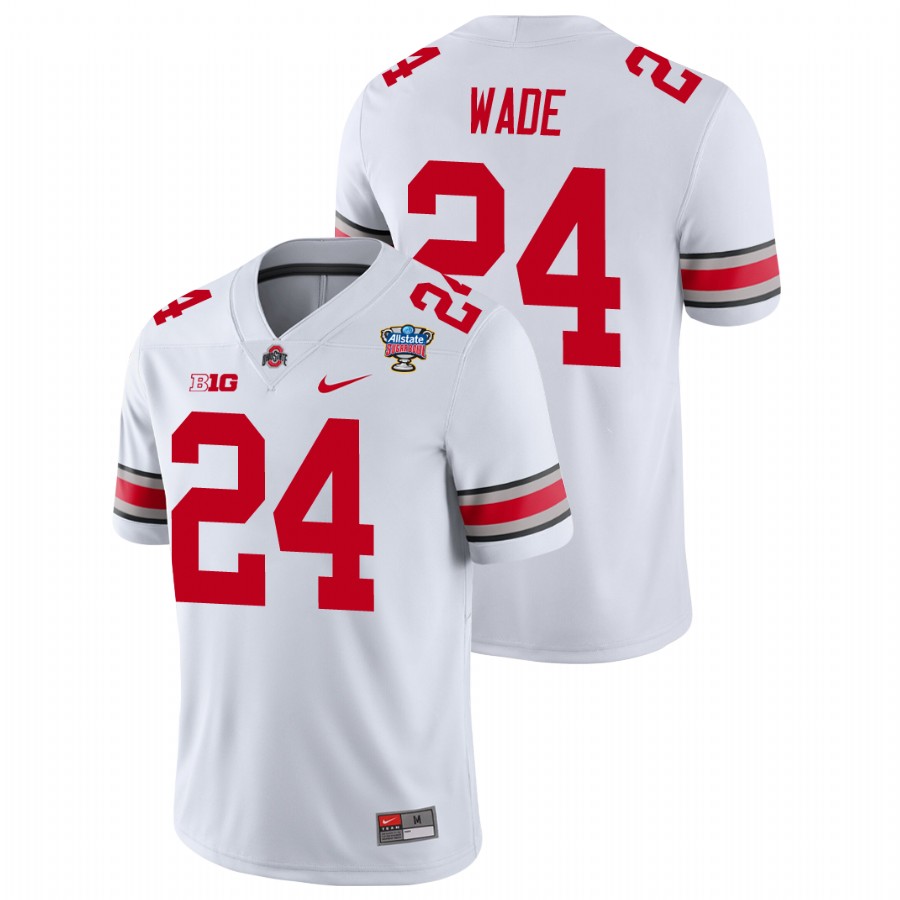 men's ohio state buckeyes shaun wade white 2021 sugar bowl college football jersey