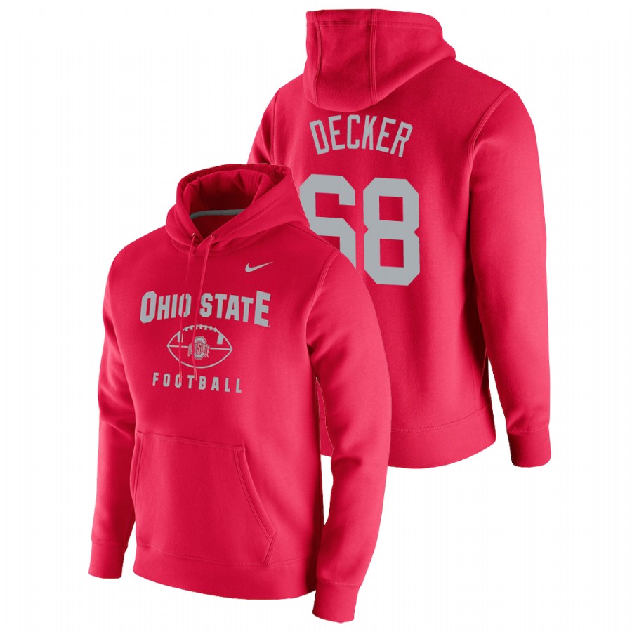 men's ohio state buckeyes taylor decker pullover football scarlet oopty oop hoodie