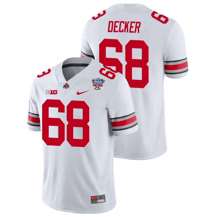 men's ohio state buckeyes taylor decker white 2021 sugar bowl college football jersey