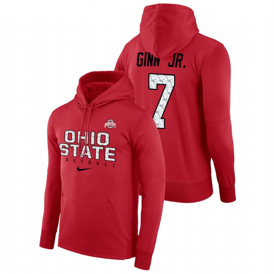 men's ohio state buckeyes ted ginn jr. performance pullover scarlet football practice hoodie