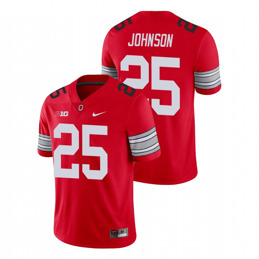 men's ohio state buckeyes xavier johnson scarlet alumni football game player jersey