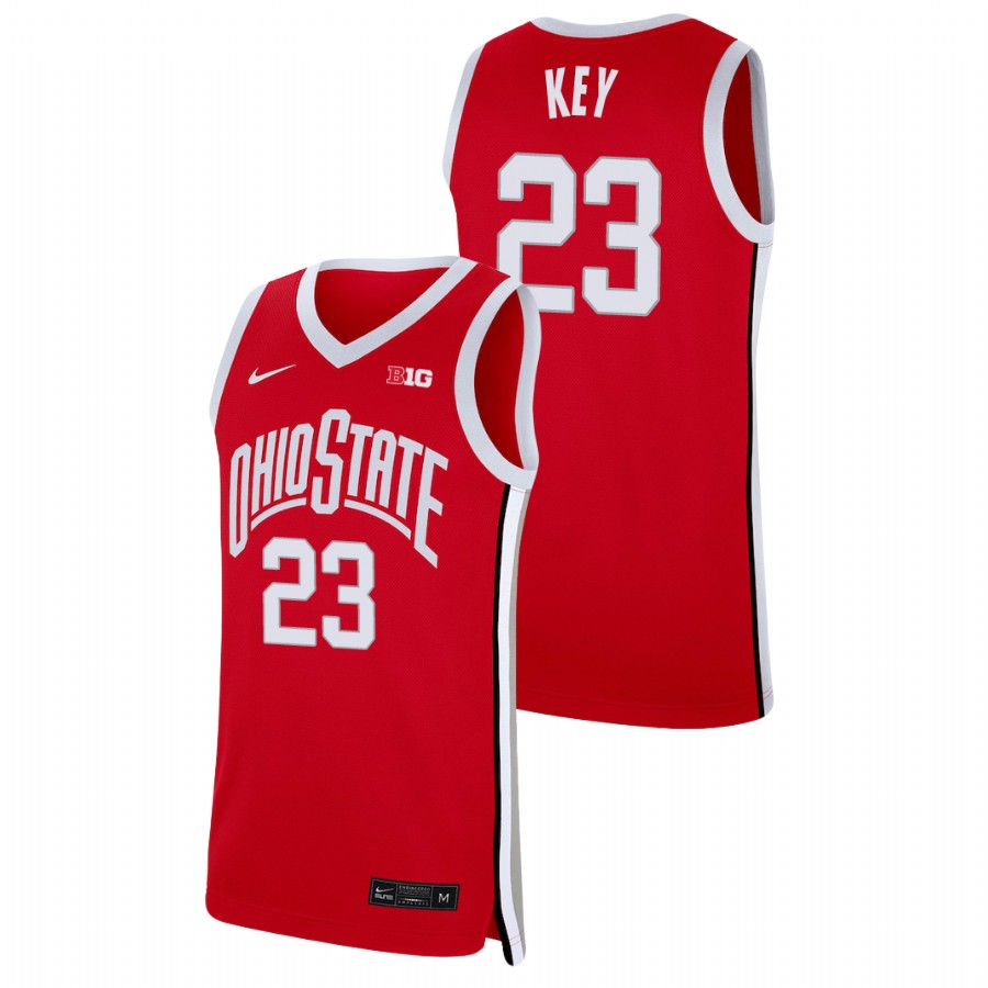men's ohio state buckeyes zed key basketball replica scarlet jersey