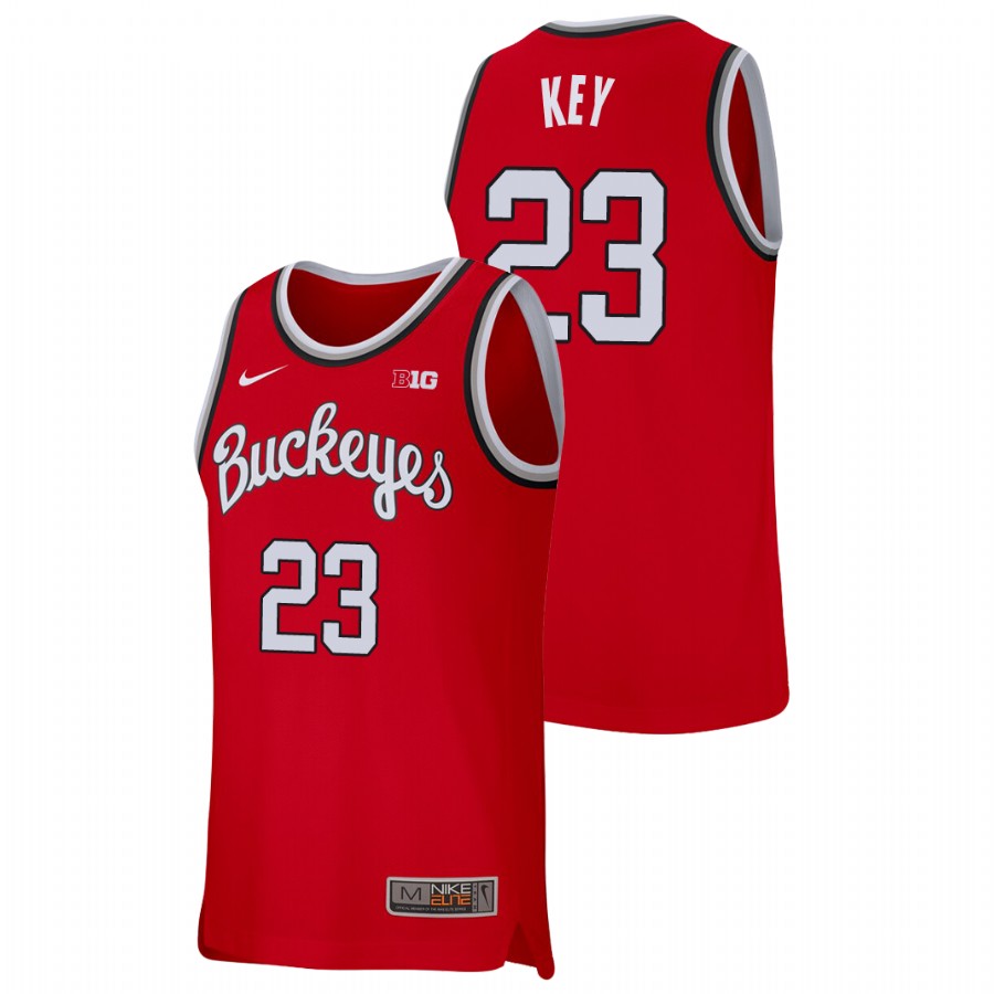 men's ohio state buckeyes zed key college basketball replica scarlet jersey
