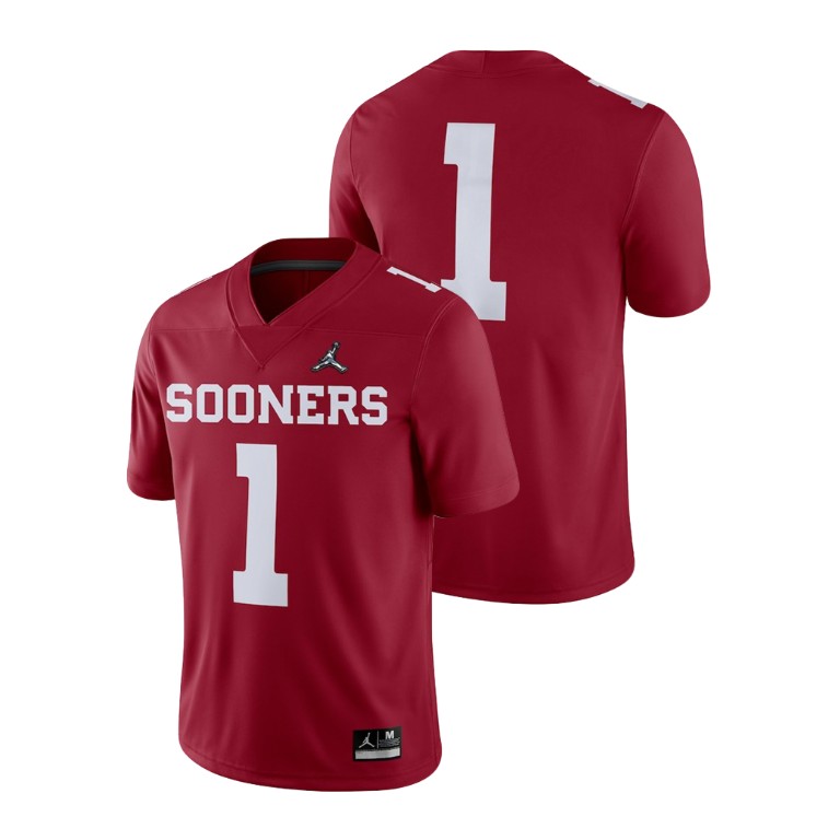 men's oklahoma sooners 1 crimson 2018 college football playoff game jersey