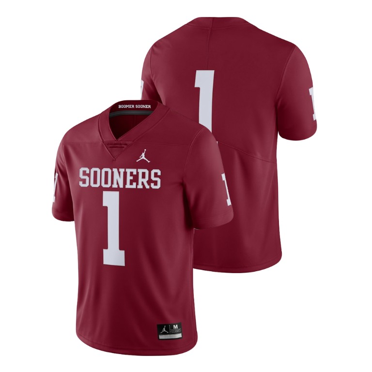 men's oklahoma sooners 1 crimson college football limited jersey