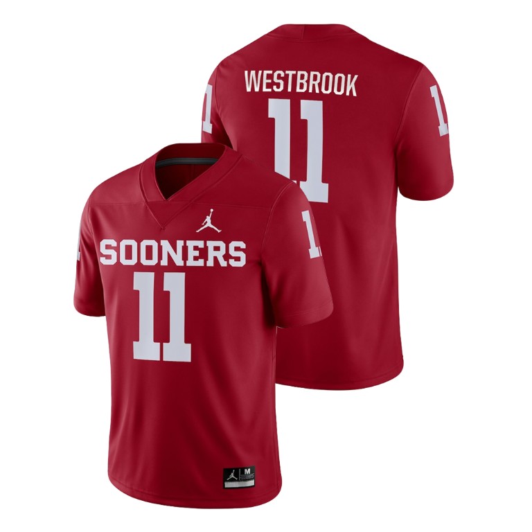 men's oklahoma sooners 11 dede westbrook crimson game college football jersey