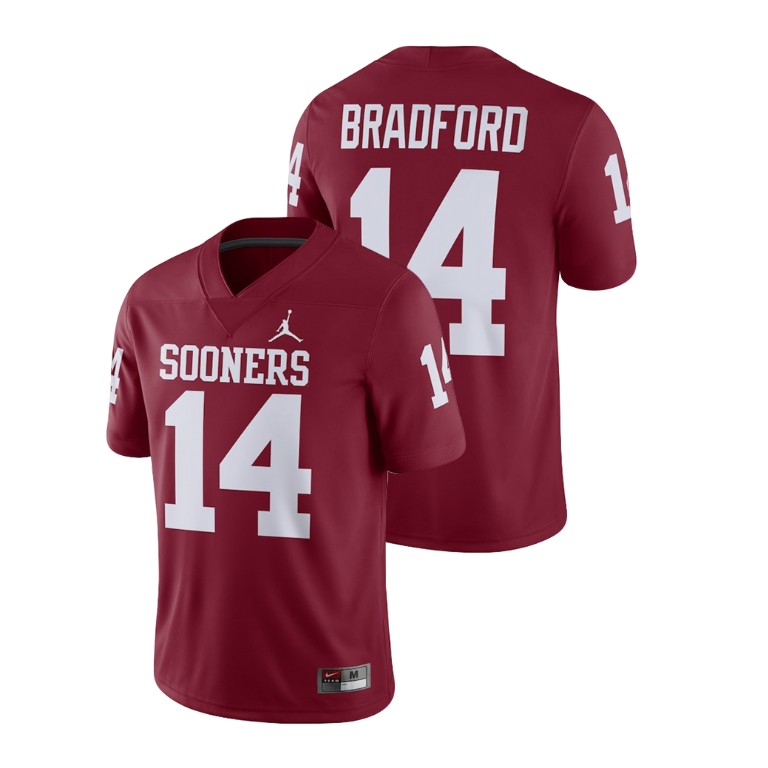 men's oklahoma sooners 14 sam bradford crimson alumni football game player jersey