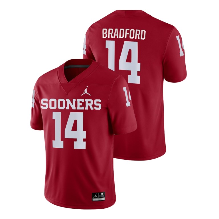 men's oklahoma sooners 14 sam bradford crimson game college football jersey