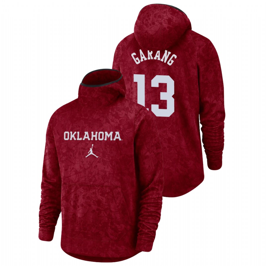 men's oklahoma sooners anyang garang team logo pullover crimson basketball spotlight hoodie