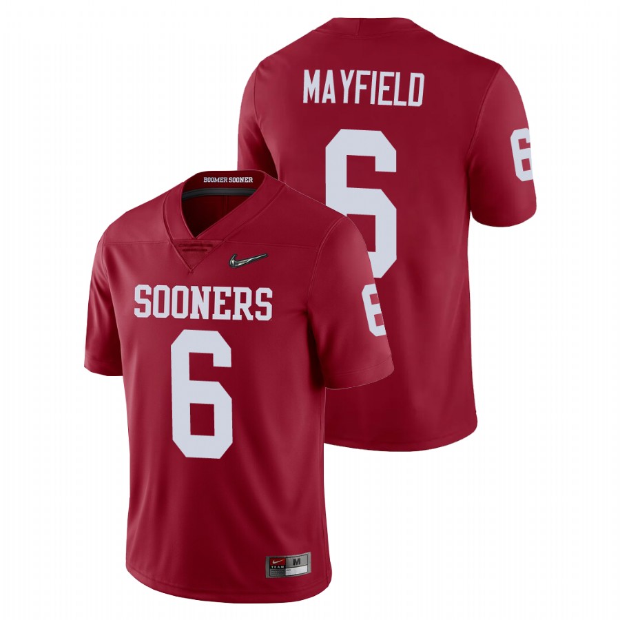 men's oklahoma sooners baker mayfield crimson college football playoff game jersey