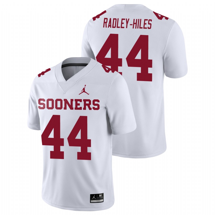 men's oklahoma sooners brendan radley hiles football game white jersey