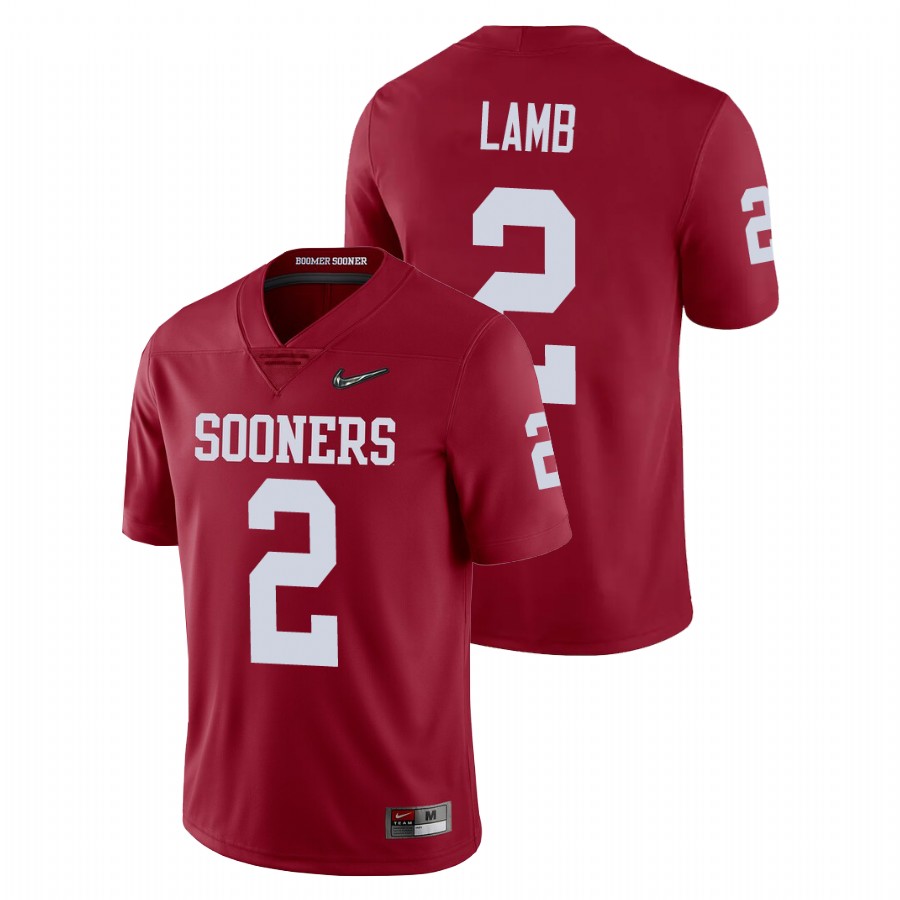 men's oklahoma sooners ceedee lamb crimson college football playoff game jersey