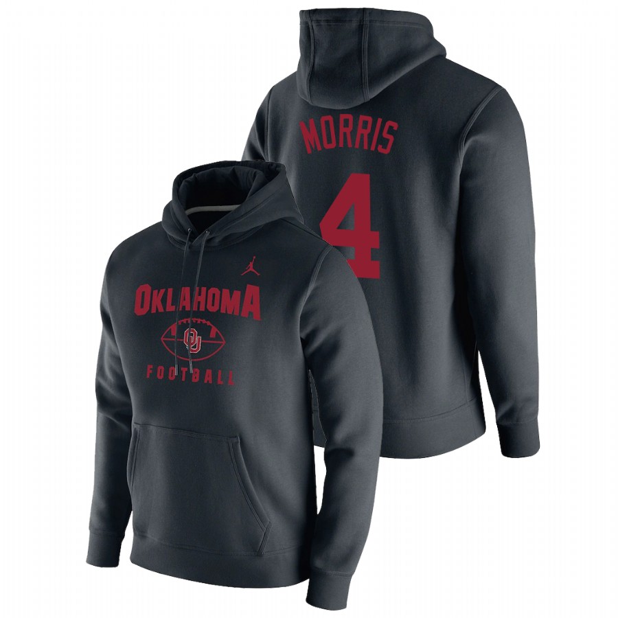 men's oklahoma sooners chandler morris pullover football black oopty oop hoodie