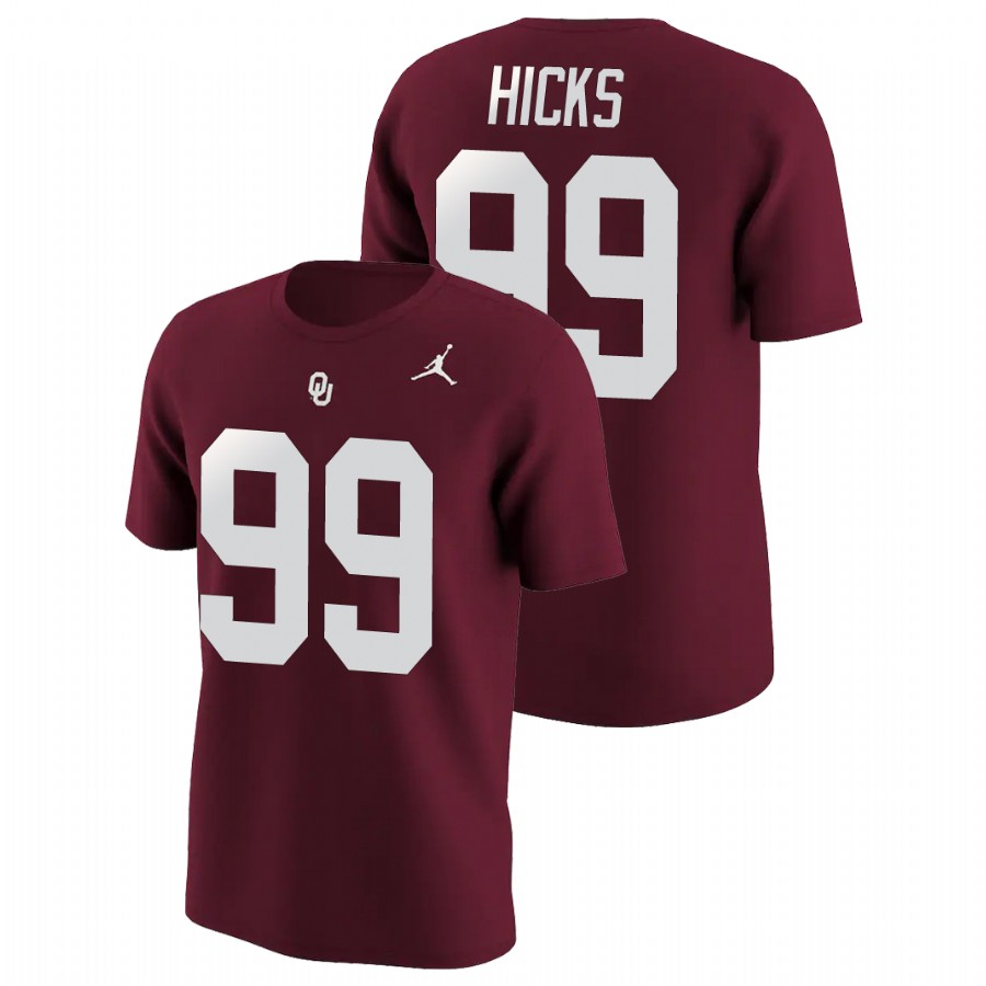 men's oklahoma sooners college football alumni marcus hicks crimson t shirt