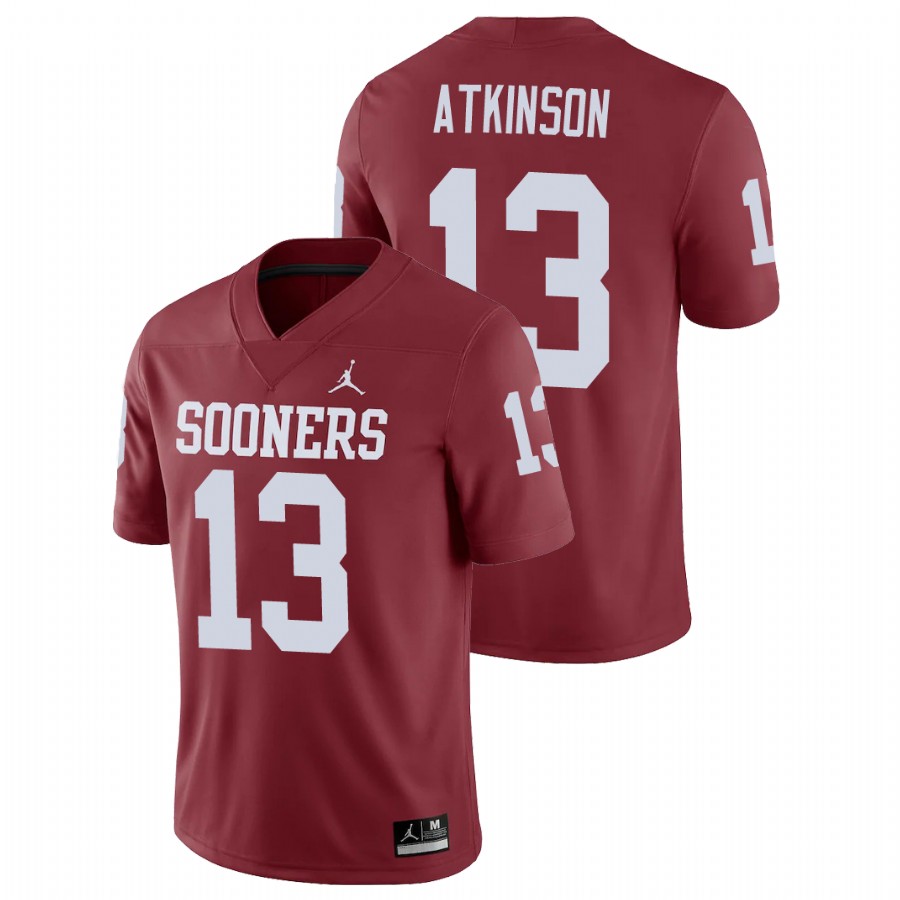 men's oklahoma sooners colt atkinson crimson game college football jersey