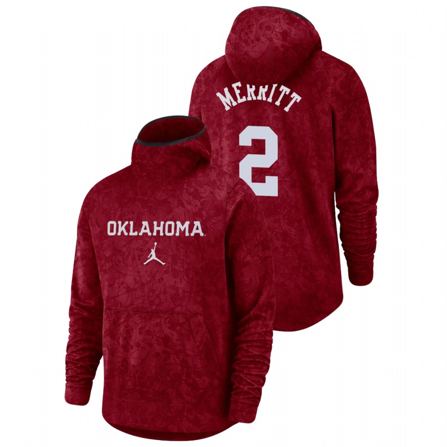 men's oklahoma sooners corbin merritt team logo pullover crimson basketball spotlight hoodie