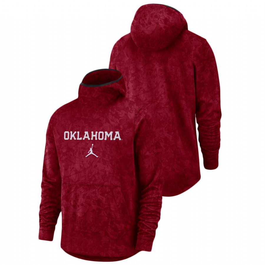 men's oklahoma sooners crimson basketball spotlight team logo hoodie