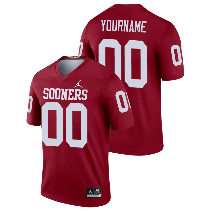 men's oklahoma sooners custom crimson legend football jersey