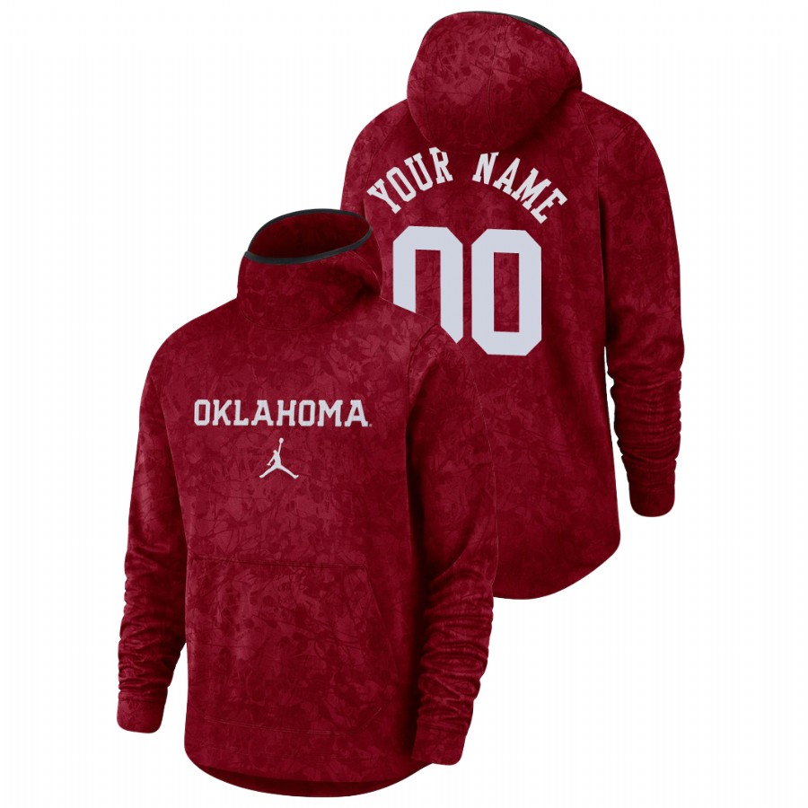 men's oklahoma sooners custom team logo pullover crimson basketball spotlight hoodie