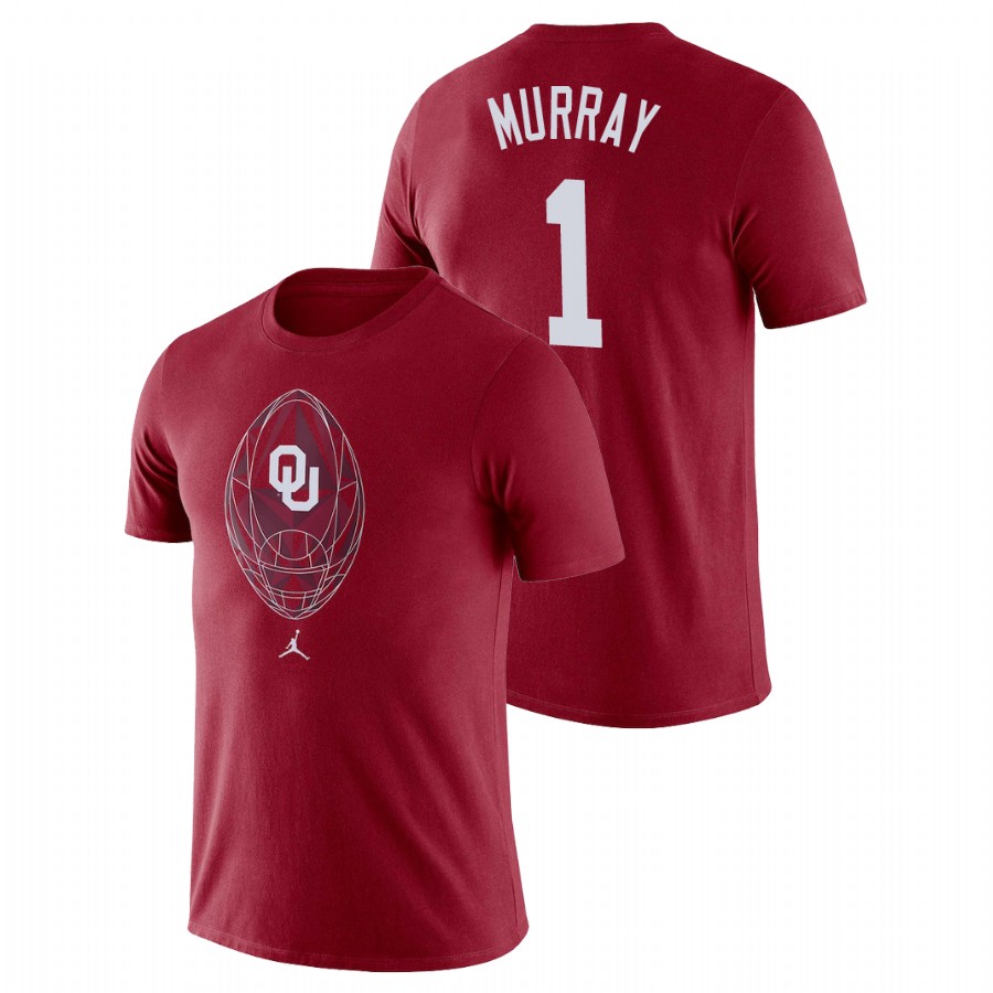 men's oklahoma sooners football icon legend kyler murray crimson t shirt