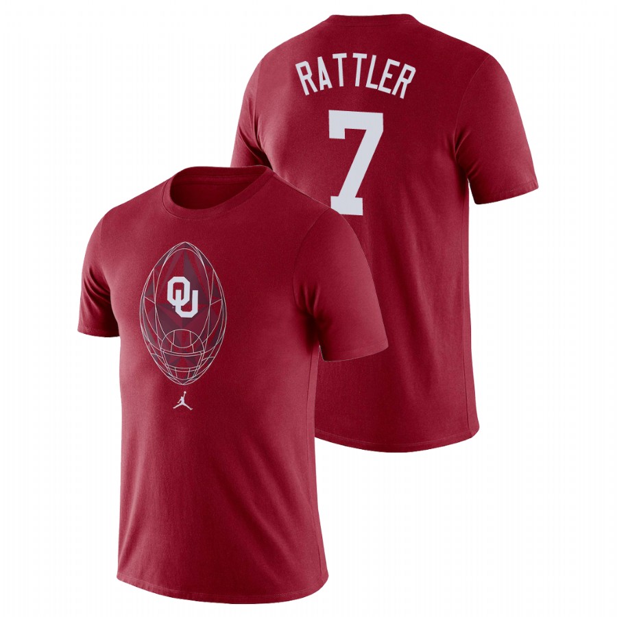 men's oklahoma sooners football icon legend spencer rattler crimson t shirt