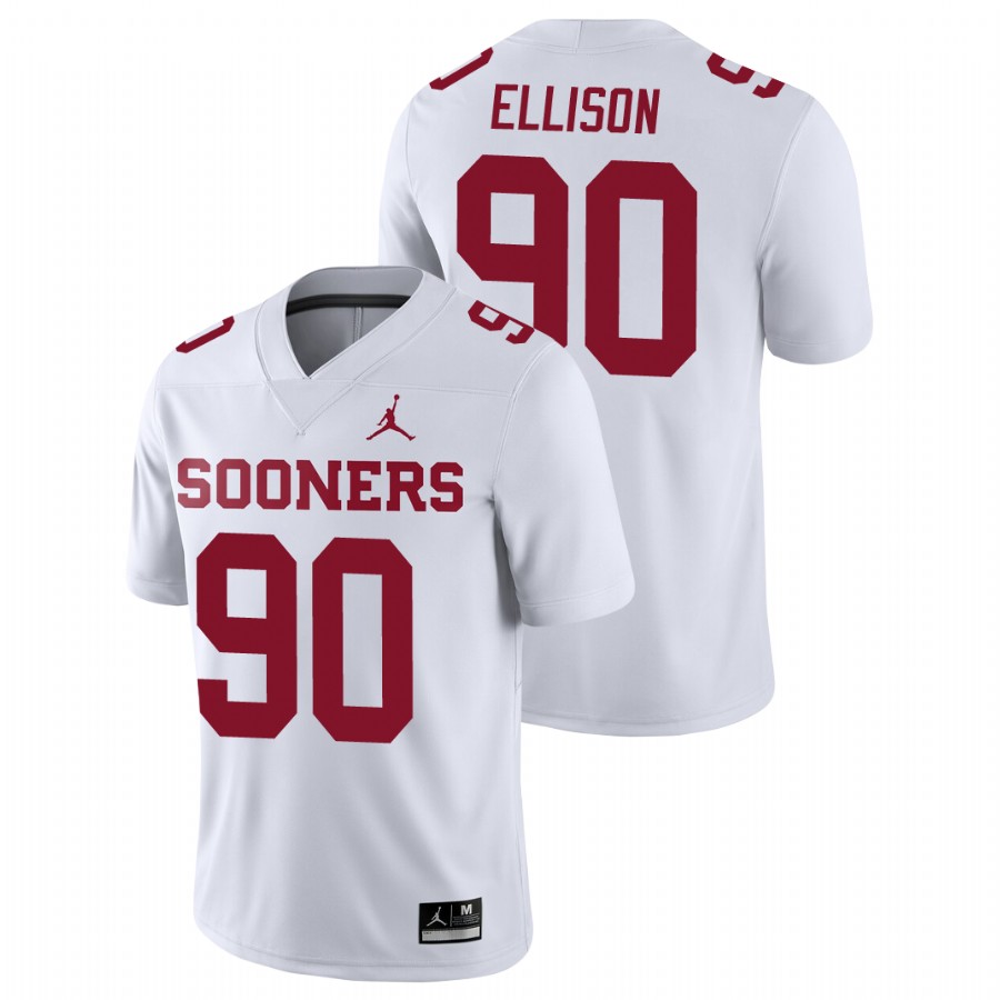 men's oklahoma sooners josh ellison football game white jersey