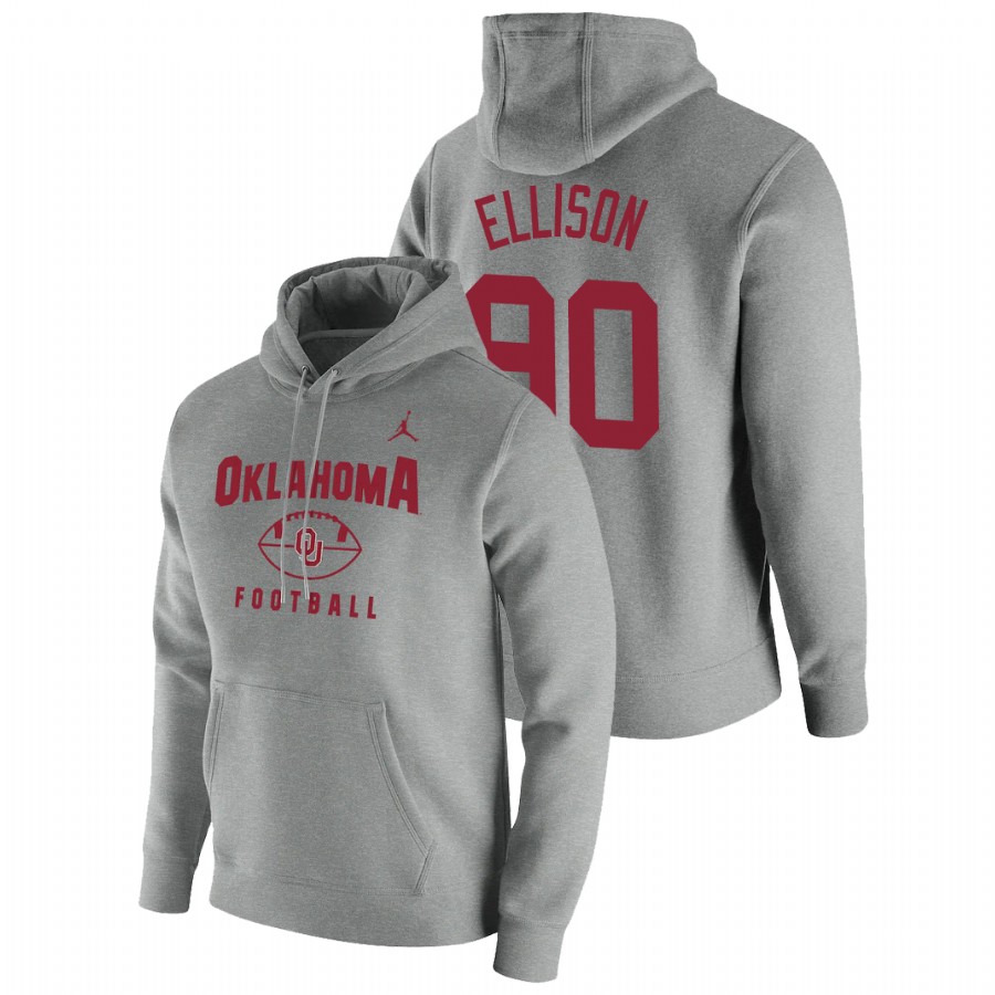 men's oklahoma sooners josh ellison pullover football gray oopty oop hoodie