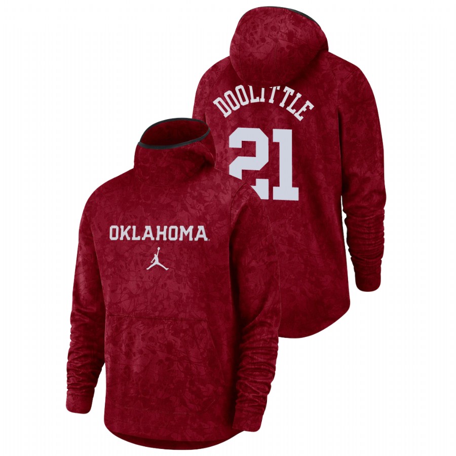 men's oklahoma sooners kristian doolittle team logo pullover crimson basketball spotlight hoodie
