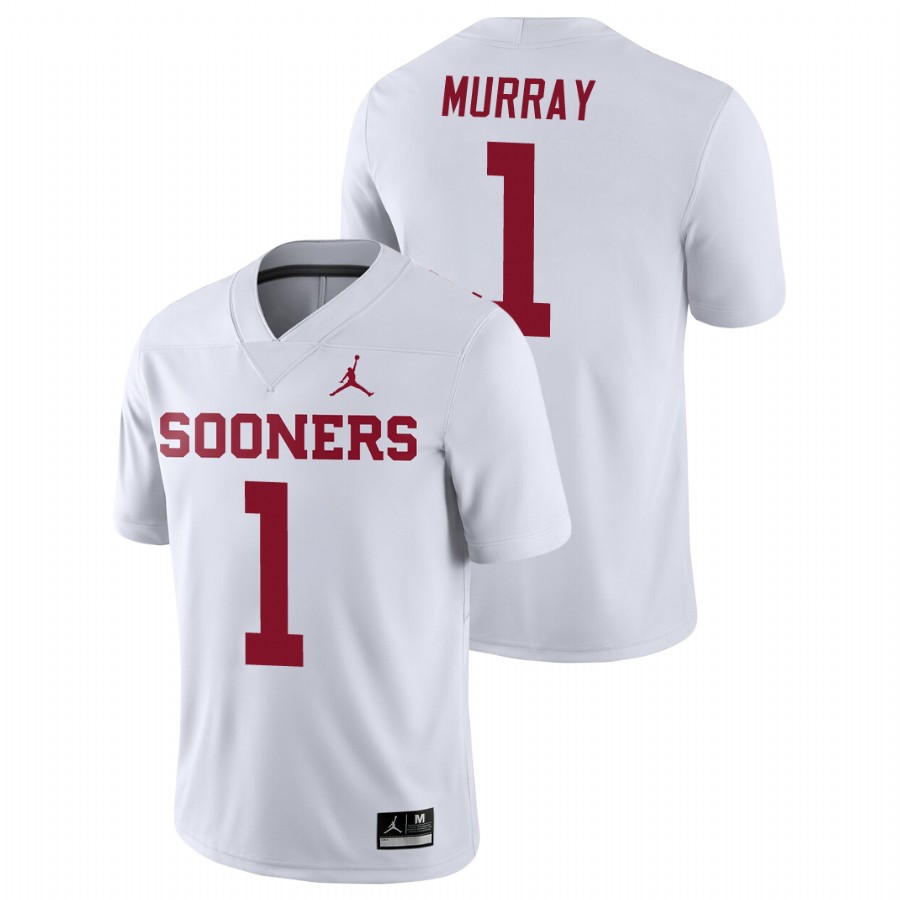 men's oklahoma sooners kyler murray football game white jersey