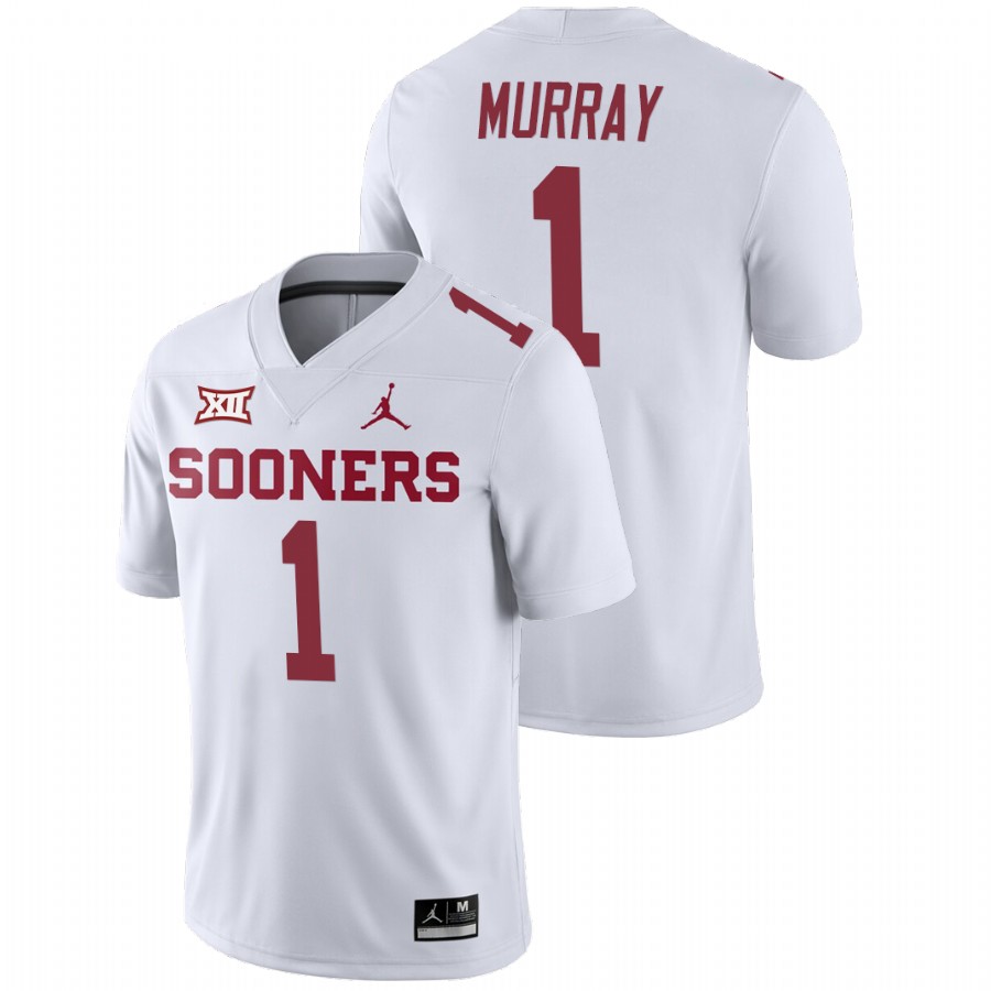 men's oklahoma sooners kyler murray white college football away game jersey
