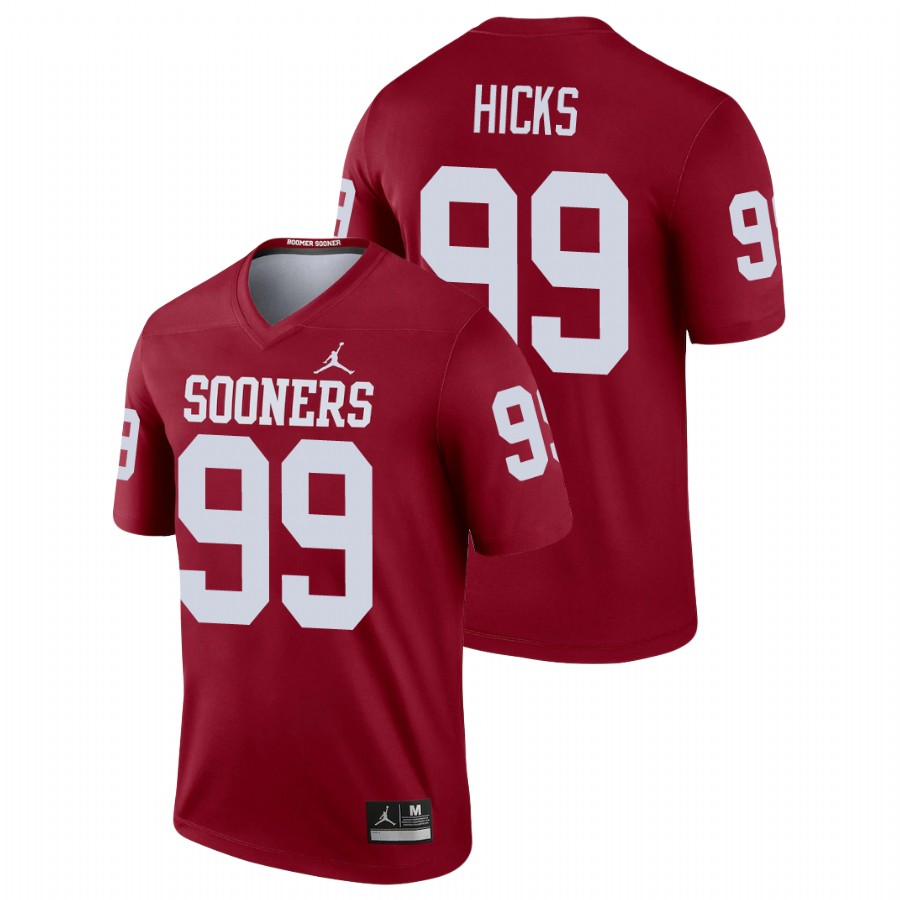 men's oklahoma sooners marcus hicks crimson legend football jersey
