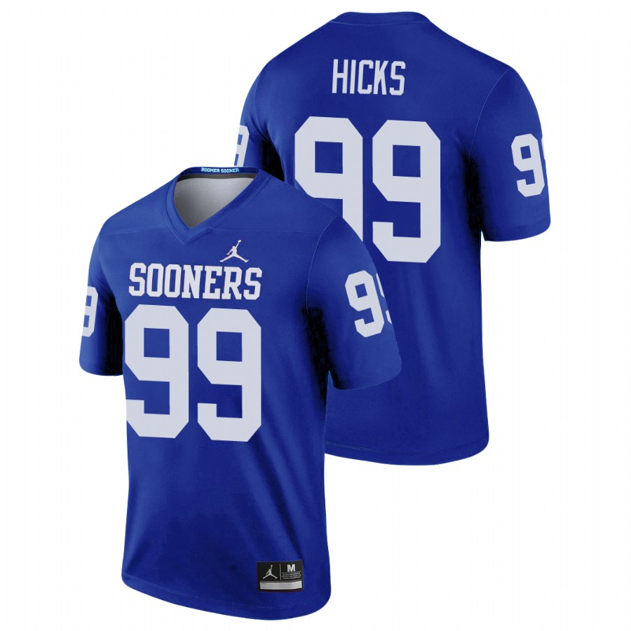men's oklahoma sooners marcus hicks football legend blue jersey