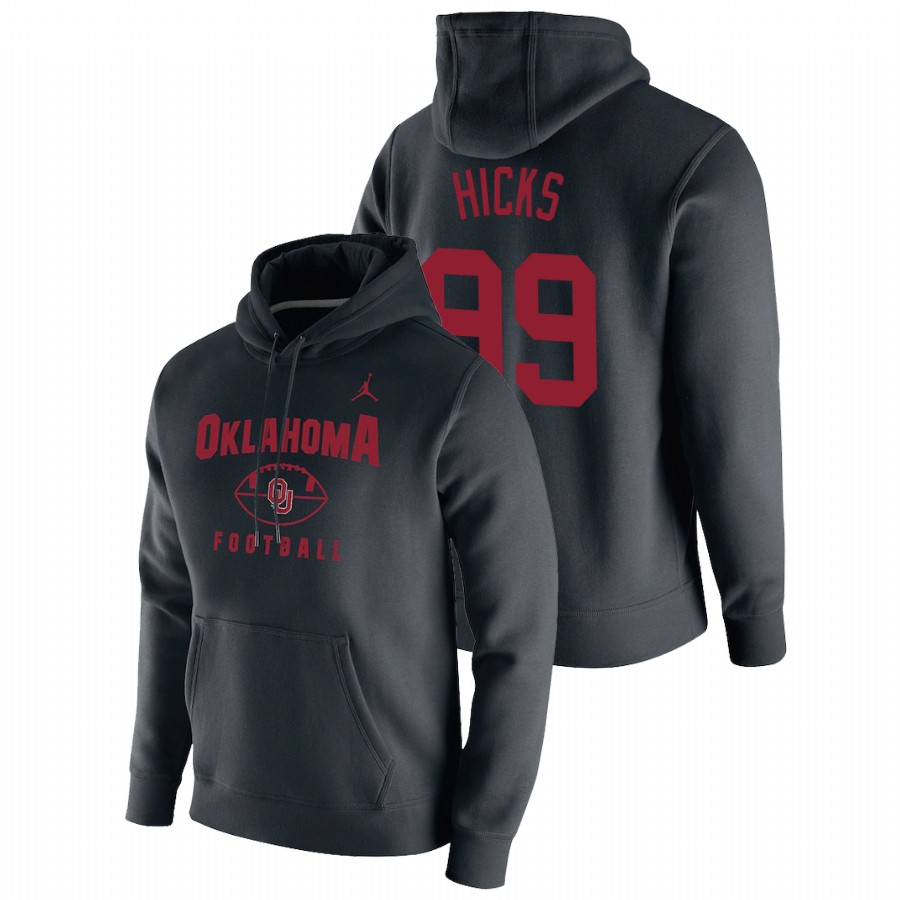 men's oklahoma sooners marcus hicks pullover football black oopty oop hoodie