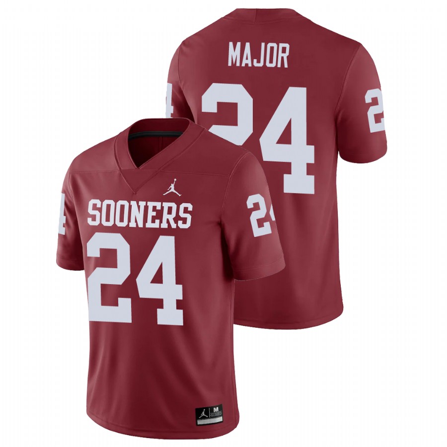 men's oklahoma sooners marcus major crimson game college football jersey