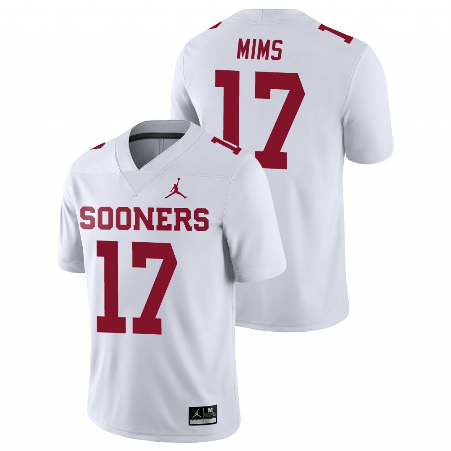 men's oklahoma sooners marvin mims football game white jersey