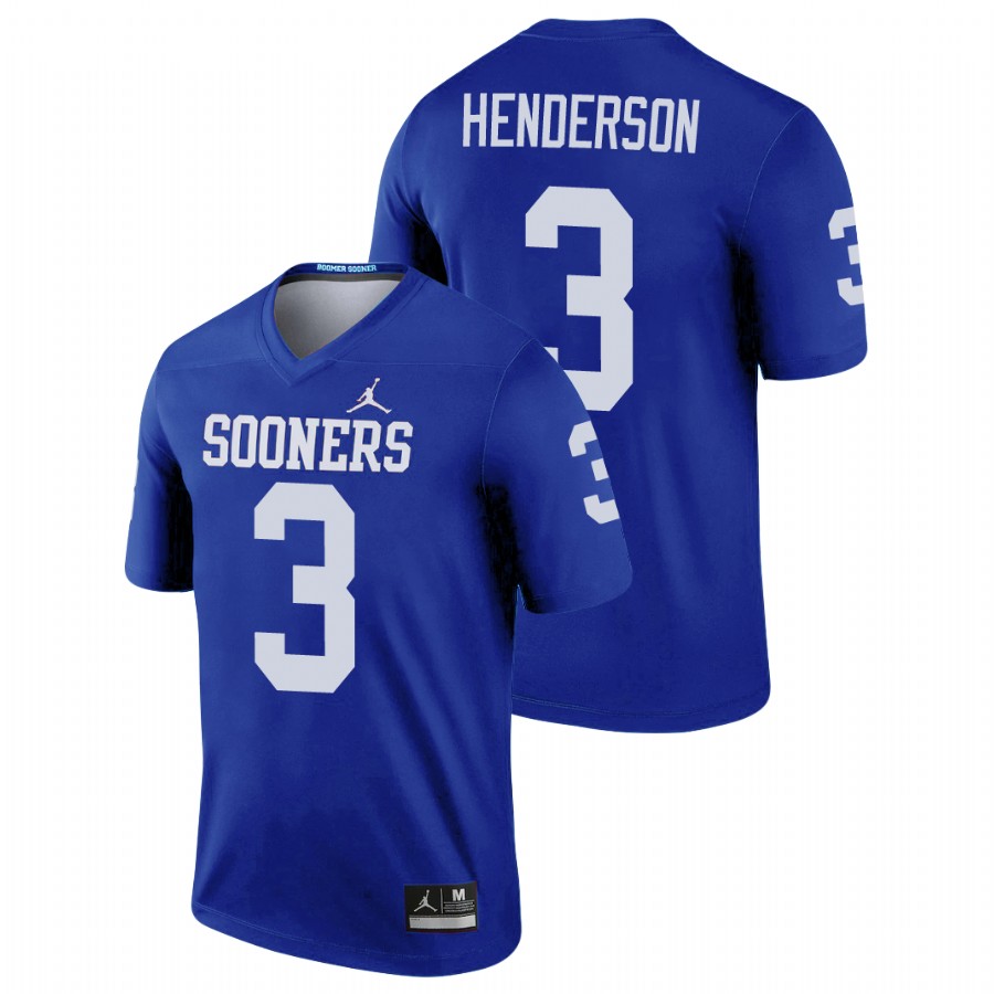 men's oklahoma sooners mikey henderson football legend blue jersey