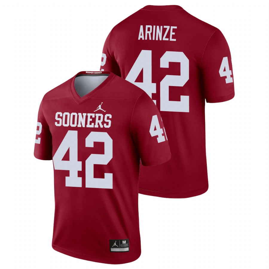 men's oklahoma sooners noah arinze crimson legend football jersey