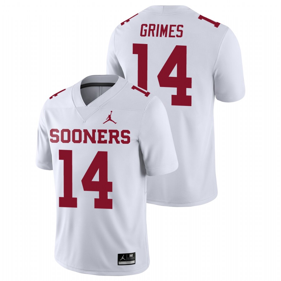 men's oklahoma sooners reggie grimes football game white jersey