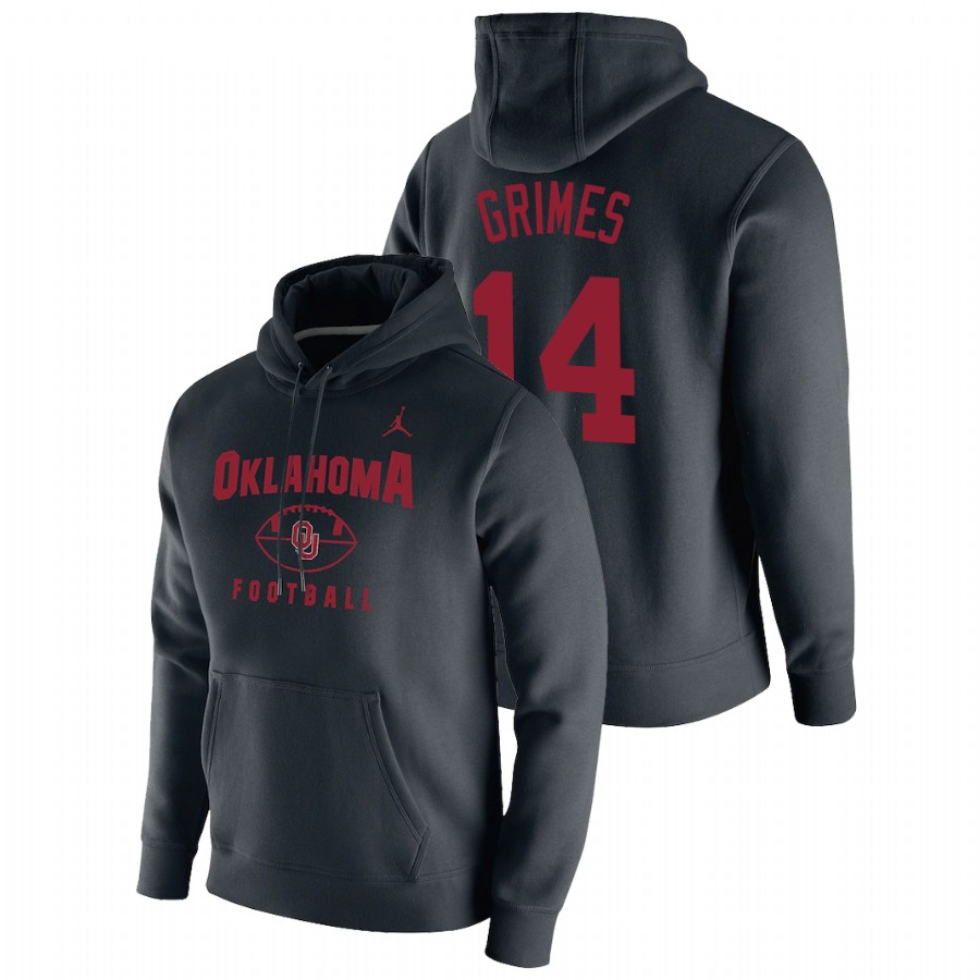 men's oklahoma sooners reggie grimes pullover football black oopty oop hoodie