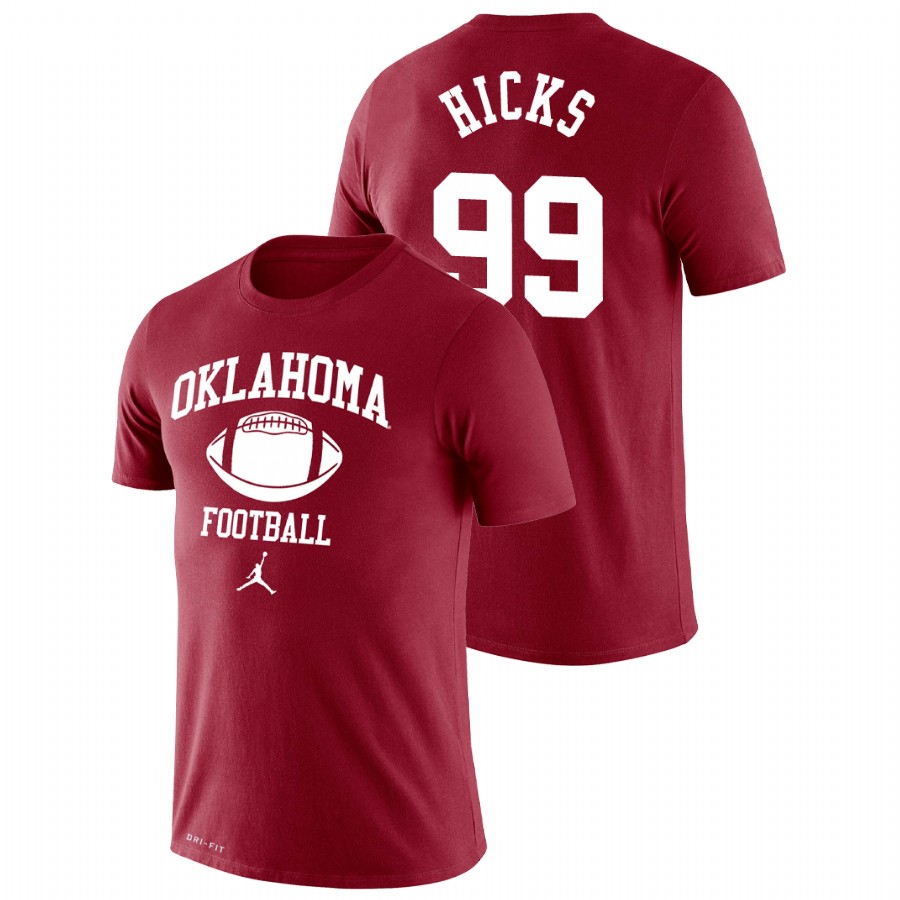 men's oklahoma sooners retro football lockup legend marcus hicks crimson t shirt