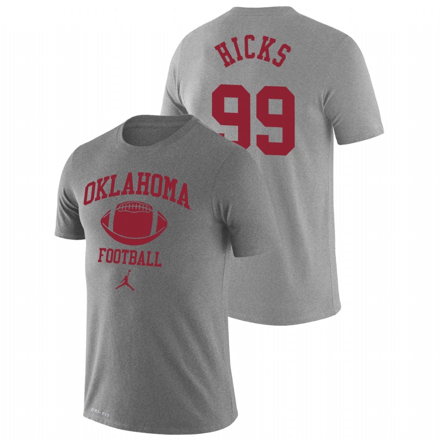 men's oklahoma sooners retro football lockup legend marcus hicks heathered gray t shirt