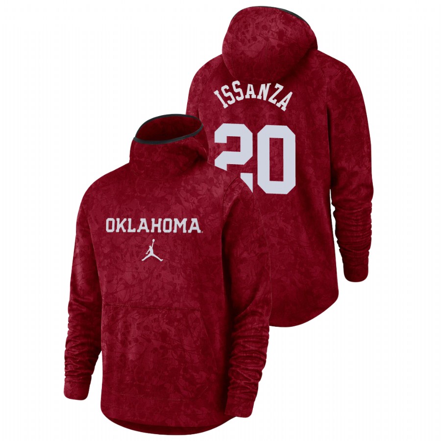 men's oklahoma sooners rick issanza team logo pullover crimson basketball spotlight hoodie