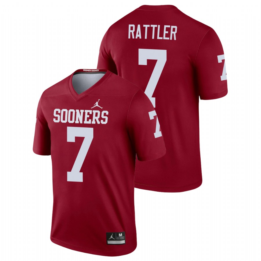 men's oklahoma sooners spencer rattler crimson legend football jersey