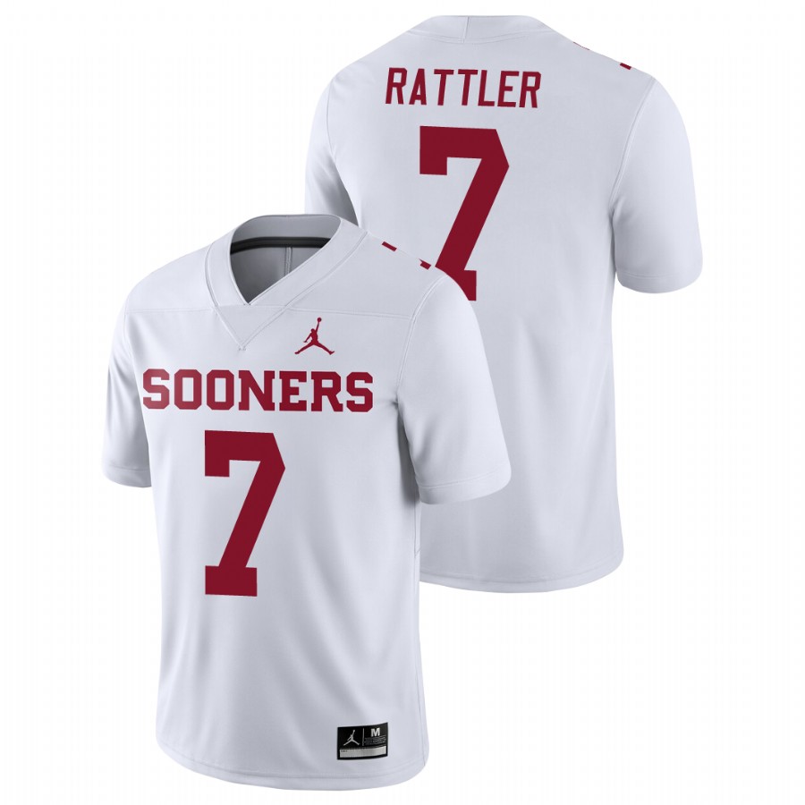 men's oklahoma sooners spencer rattler football game white jersey