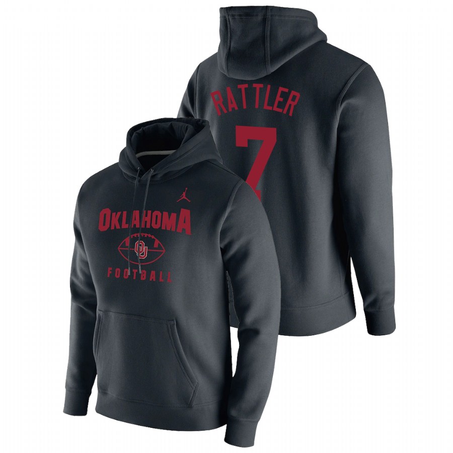 men's oklahoma sooners spencer rattler pullover football black oopty oop hoodie